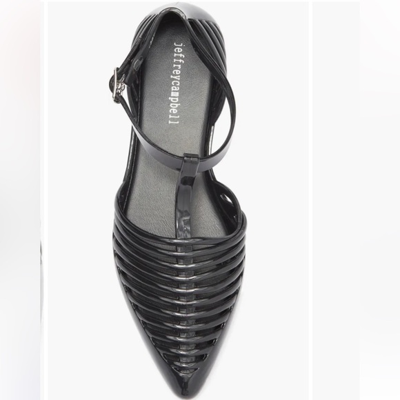 Y2K Jefferey Campbell Squeaky Jelly Flat Women's Size 7- Black- NWT - Picture 5 of 9